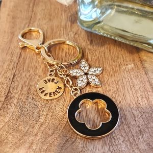 Black & Gold Bag Charm/ Keychain